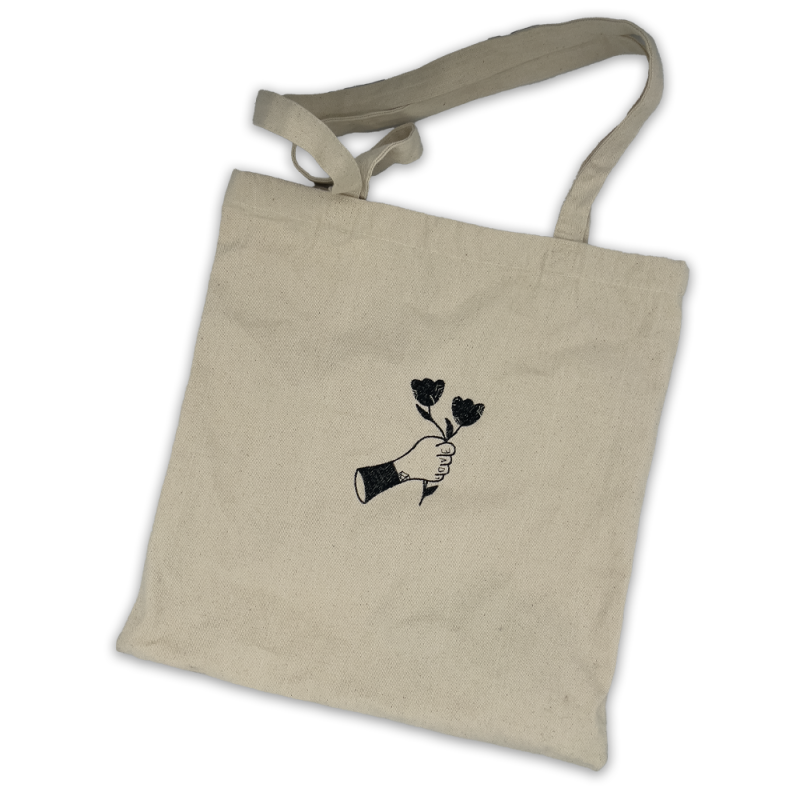 Borsa in canva fiori