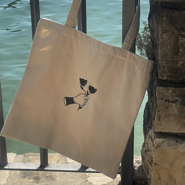 Borsa in canva fiori